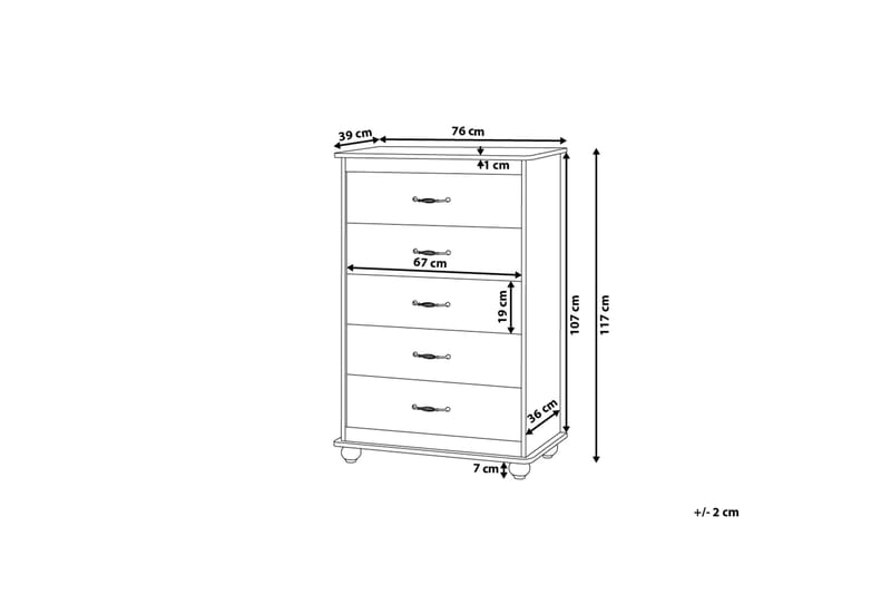 Sharon Byrå 39|76 cm - Vit - Förvaring - Förvaringsmöbler - Byrå