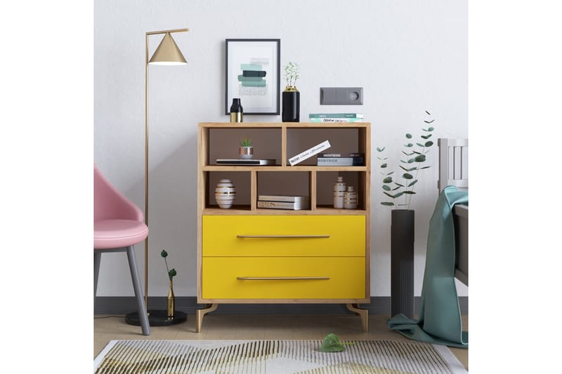 Skåpsbyrå 40x70 cm - Guld/Natur - Förvaring - Förvaringsmöbler - Byrå
