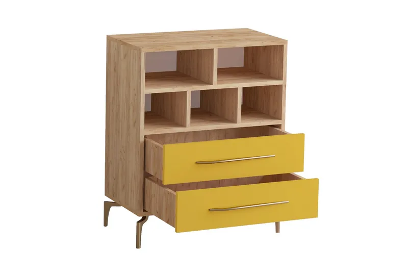 Skåpsbyrå 40x70 cm - Guld/Natur - Förvaring - Förvaringsmöbler - Byrå