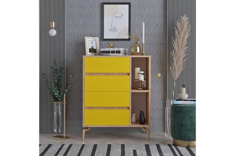 SKÅPSBYRÅ 40x70 cm Guld/Natur/Gul - Förvaring - Förvaringsmöbler - Byrå