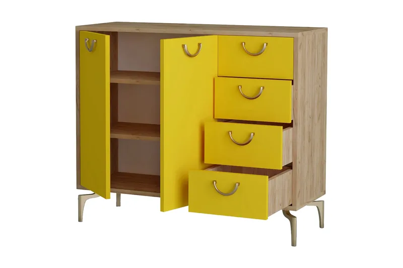 Skoskåp 35x100 cm - Guld/Natur/Gul - Förvaring - Förvaringsmöbler - Byrå