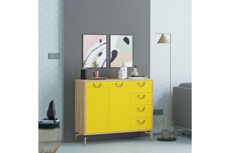 Skoskåp 35x100 cm - Guld/Natur/Gul - Förvaring - Förvaringsmöbler - Byrå