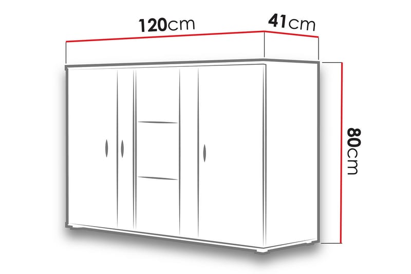 SOHO Byrå 41x120 cm LED-belysning Ek/Svart - Ek/Svart/RGB LED - Förvaring - Förvaringsmöbler - Byrå