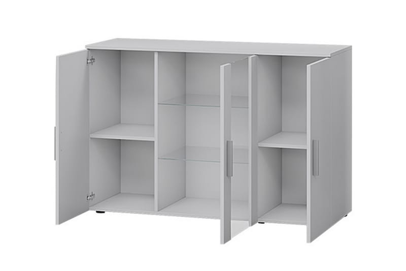 SOHO Byrå 41x120 cm LED-belysning Ek/Svart/Vit - Ek/Svart/Vit/Vit LED - Förvaring - Förvaringsmöbler - Byrå