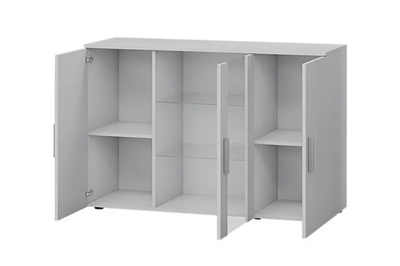 Soho Byrå 41x120 cm LED-belysning - Ek/Svart/Vit/Vit LED - Förvaring - Förvaringsmöbler - Byrå