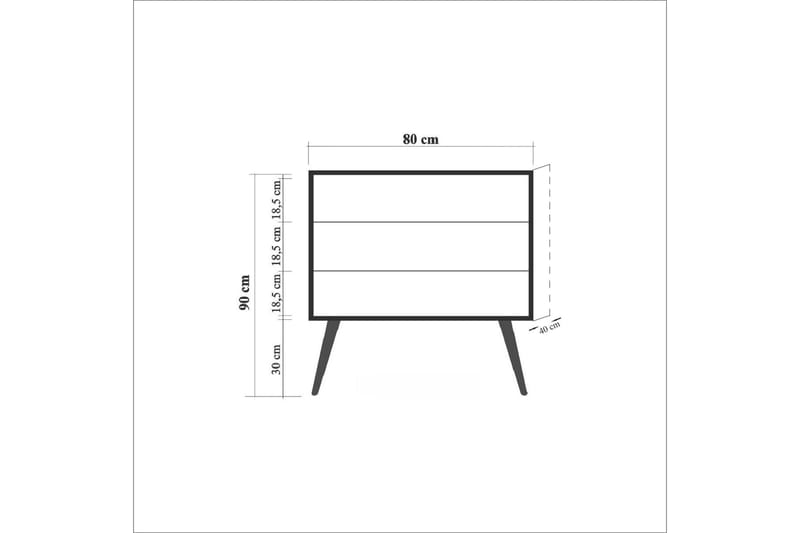 STENBYN Byrå 90 cm Brun - Byrå