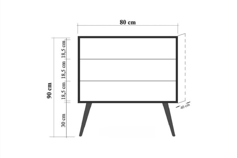 STENBYN Byrå 90 cm Brun - Byrå