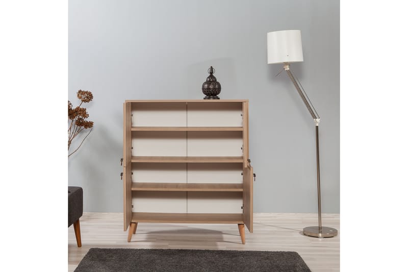STENBYN Förvaringsskåp 111 cm Brun - Brun/Röd - Förvaring - Förvaringsmöbler - Byrå