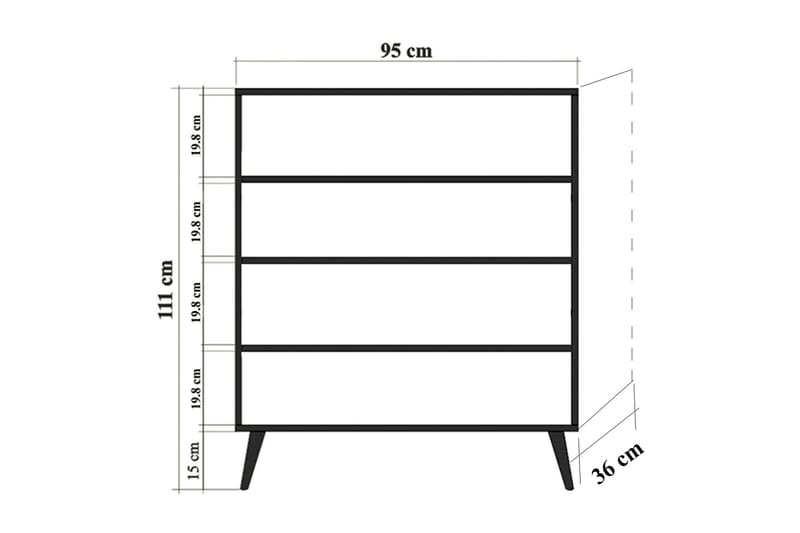 STENBYN Förvaringsskåp 111 cm Brun - Brun/Röd - Förvaring - Förvaringsmöbler - Byrå