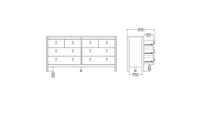STOLFERS Byrå 38x159 cm Svart - Förvaring - Förvaringsmöbler - Byrå