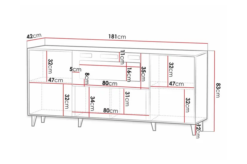 Strontian Highboard Scandinavian Choice Grey - Förvaring - Förvaringsmöbler - Byrå