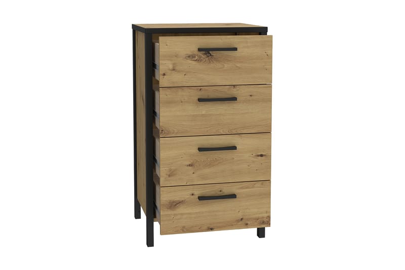 TANDERI Vitrinskåp 41x90 cm Brun/Svart - Förvaring - Förvaringsmöbler - Byrå