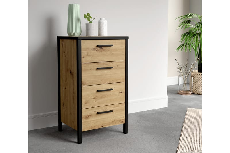 TANDERI Vitrinskåp 41x90 cm Brun/Svart - Förvaring - Förvaringsmöbler - Byrå
