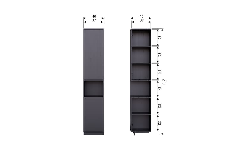 TATUL Highboard 40x40 cm Svart - Förvaring - Förvaringsmöbler - Byrå