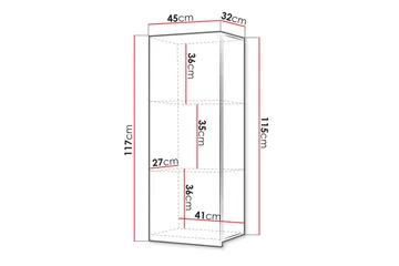 Tessan Väggskåp 45 cm Lodrätt - Svart - Förvaring - Förvaringsmöbler - Byrå
