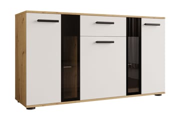 TURL Komoda 140 cm Trä/natur/Vit