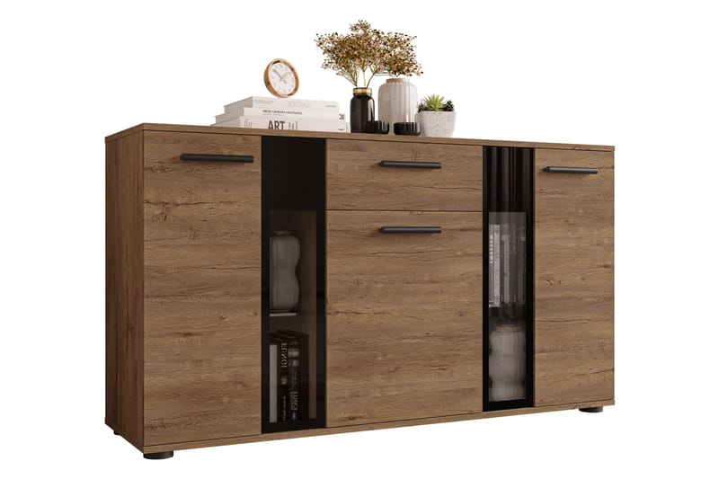 TURL Komoda 140 cm Trä/natur/Vit - Ek/Vit - Förvaring - Förvaringsmöbler - Byrå