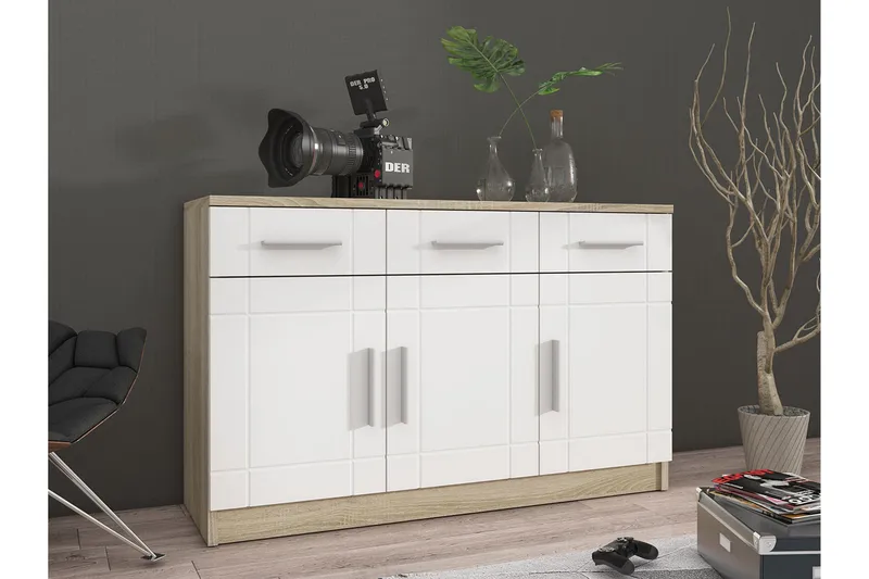 Valga Byrå 37x104 cm - Vit/Natur - Förvaring - Förvaringsmöbler - Byrå