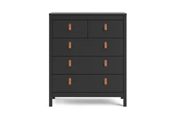 Vallvidera Byrå 5 Lådor 38x82 cm - Svart/Natur - Förvaring - Förvaringsmöbler - Byrå