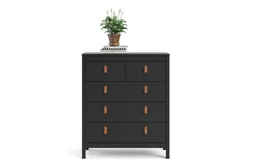 Vallvidera Byrå 5 Lådor 38x82 cm - Svart/Natur - Förvaring - Förvaringsmöbler - Byrå