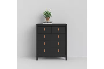 Vallvidera Byrå 5 Lådor 38x82 cm - Svart/Natur - Förvaring - Förvaringsmöbler - Byrå