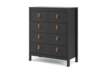 Vallvidera Byrå 5 Lådor 38x82 cm - Svart/Natur - Förvaring - Förvaringsmöbler - Byrå