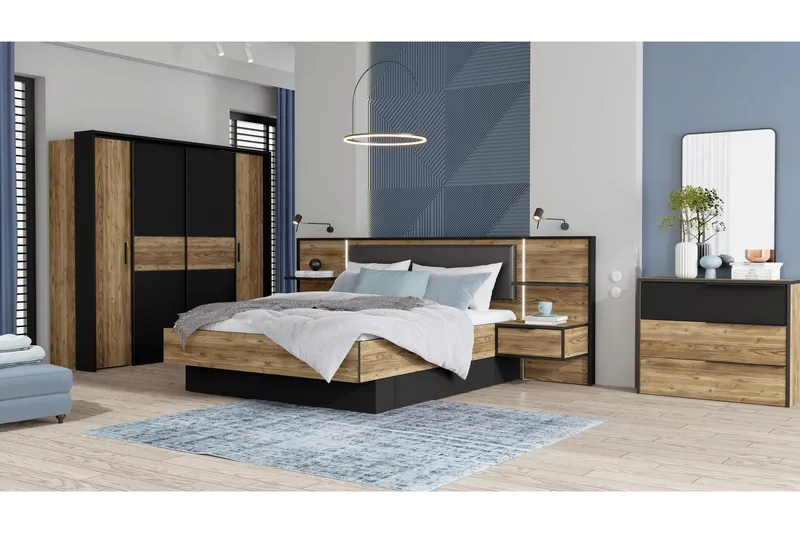 Vergina Byrå 42x100 cm - Brun/Svart - Förvaring - Förvaringsmöbler - Byrå