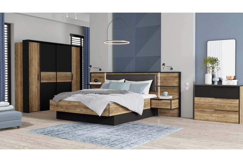 Vergina Byrå 42x100 cm - Brun/Svart - Förvaring - Förvaringsmöbler - Byrå