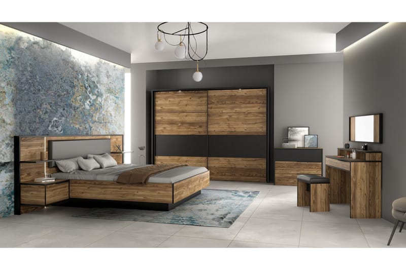 Vergina Byrå 42x100 cm - Brun/Svart - Förvaring - Förvaringsmöbler - Byrå