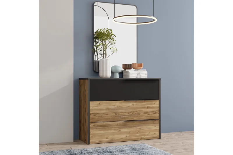 Vergina Byrå 42x100 cm - Brun/Svart - Förvaring - Förvaringsmöbler - Byrå