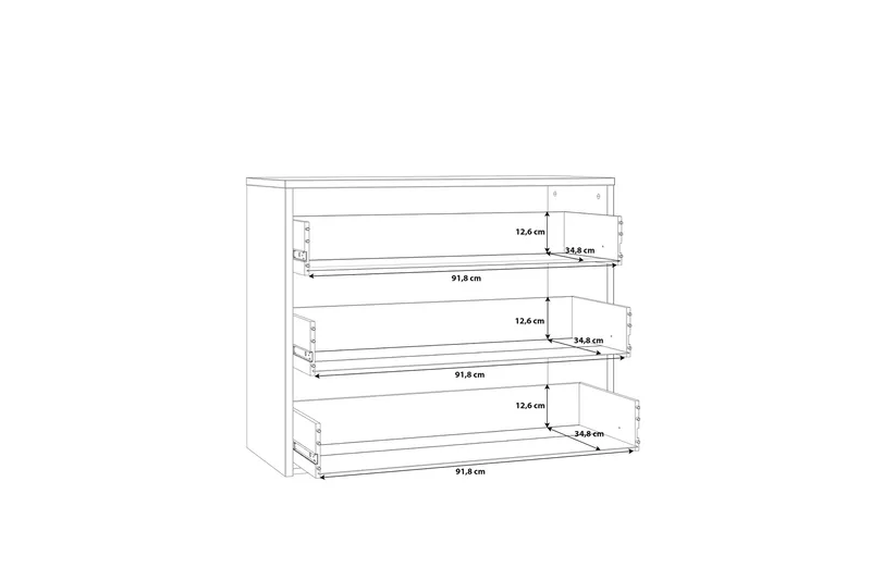 Vergina Byrå 42x100 cm - Brun/Svart - Förvaring - Förvaringsmöbler - Byrå