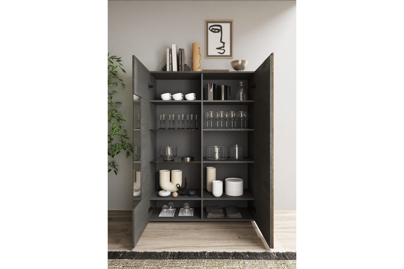 VOLDE Highboard 44x121x168 cm Grå/Taupe - Förvaring - Förvaringsmöbler - Byrå