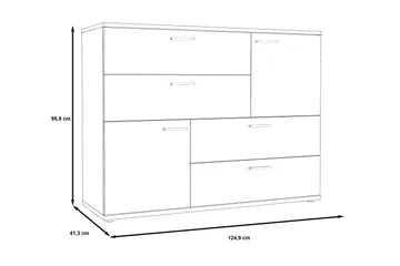Waunifor Byrå 125 cm - Ljusgrå - Förvaring - Förvaringsmöbler - Byrå