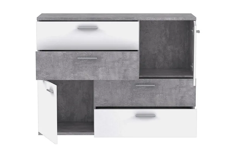 Waunifor Byrå 125 cm - Vit/Grå - Förvaring - Förvaringsmöbler - Byrå