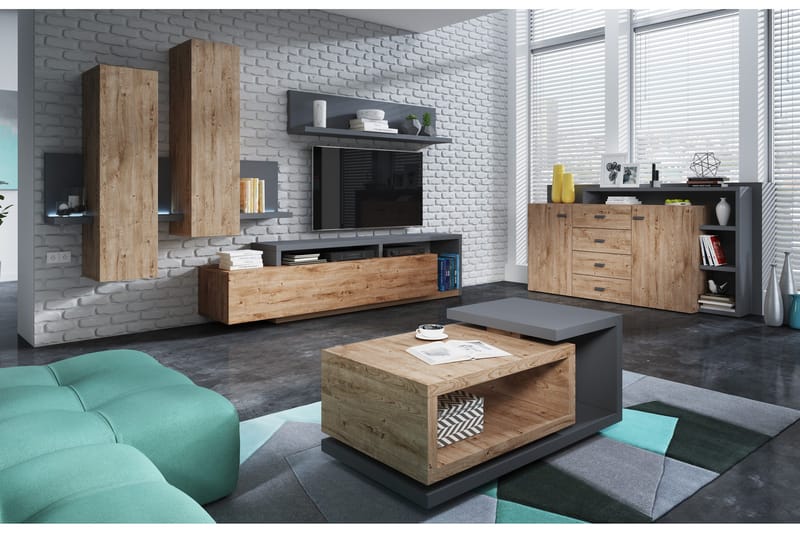 Wesley Skåp - Mörkgrå/Trä - Förvaring - Förvaringsmöbler - Byrå