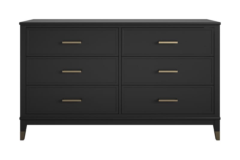 Westerleigh Byrå 144x41 cm Svart/Guld - Förvaring - Förvaringsmöbler - Byrå