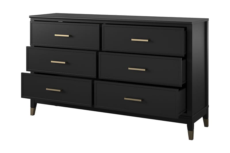 Westerleigh Byrå 144x41 cm Svart/Guld - Förvaring - Förvaringsmöbler - Byrå