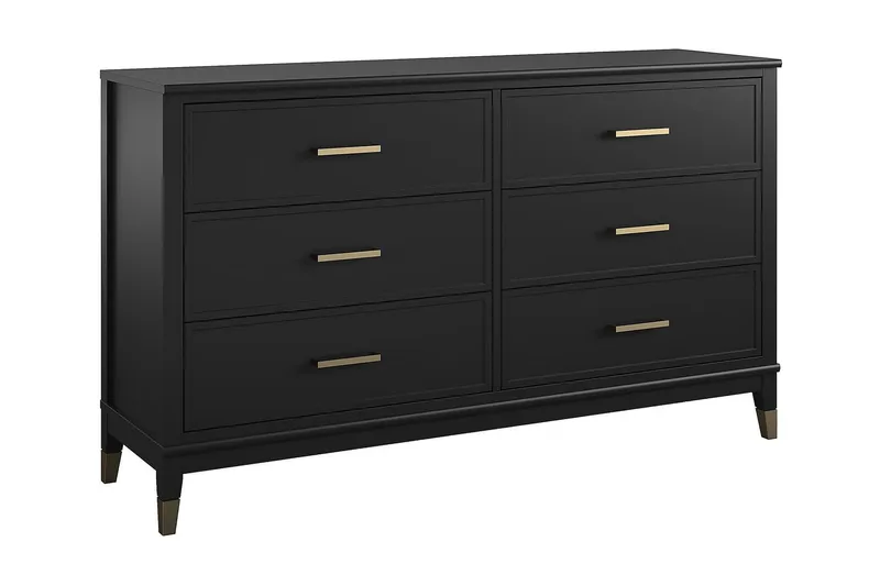 Westerleigh Byrå 144x41 cm Svart/Guld