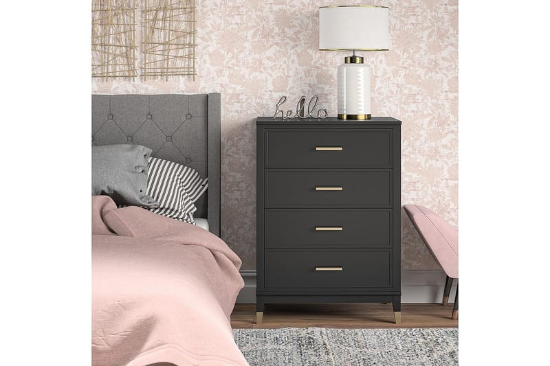 WESTERLEIGH Byrå 76x50 cm Svart/Guld - CosmoLiving - Förvaring - Förvaringsmöbler - Byrå