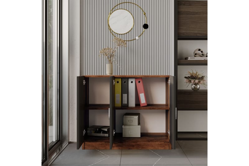 WYLLAM Highboard 38x89 cm Teak/Antracit - Förvaring - Förvaringsmöbler - Byrå