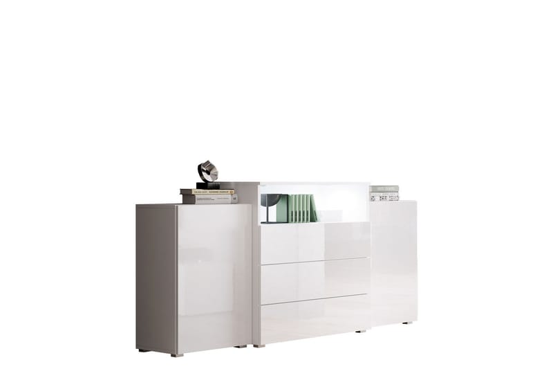 ZUKOWO Byrå 39x150 cm LED Vit - Förvaring - Förvaringsmöbler - Byrå