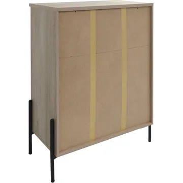 Charlene Högskåp 90x120 cm - naturfärgad fiskbensek och mattsvart - Förvaring - Förvaringsmöbler - Byrå