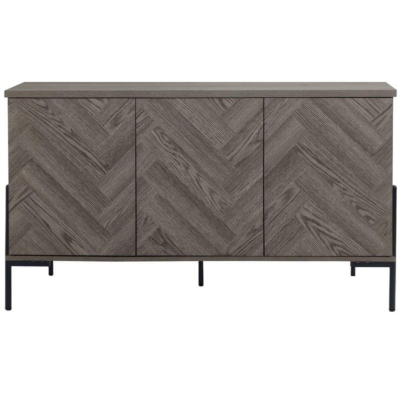 Charlene Skänk 130x75 cm - Vit fiskbensek / vit ek - Förvaring - Förvaringsmöbler - Skänkar & sideboards