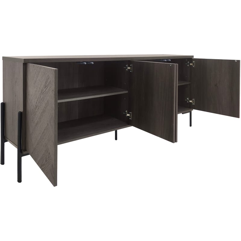 Charlene Skänk 175x75 cm - Vit fiskbensek / vit ek - Förvaring - Förvaringsmöbler - Skänkar & sideboards