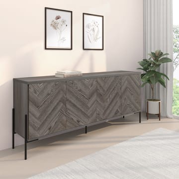 Charlene Skänk 175x75 cm - Vit fiskbensek / vit ek - Förvaring - Förvaringsmöbler - Skänkar & sideboards