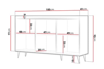 Chiku Byrå 150 cm - Beige - Förvaring - Förvaringsmöbler - Byrå