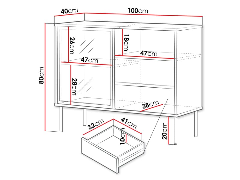 Claven Skänk 100 cm - beige - Förvaring - Förvaringsmöbler - Skänkar & sideboards