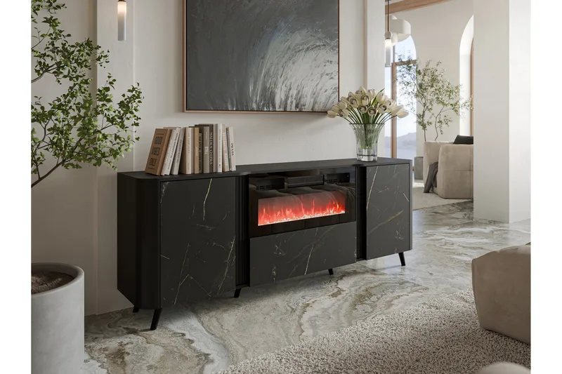 Clement Byrå 200 cm - Svart - Förvaring - Förvaringsmöbler - Byrå