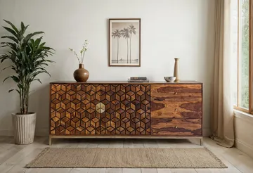 Coruna Sideboard 180 cm - varm mörkbrun och guld - Förvaring - Förvaringsmöbler - Skänkar & sideboards
