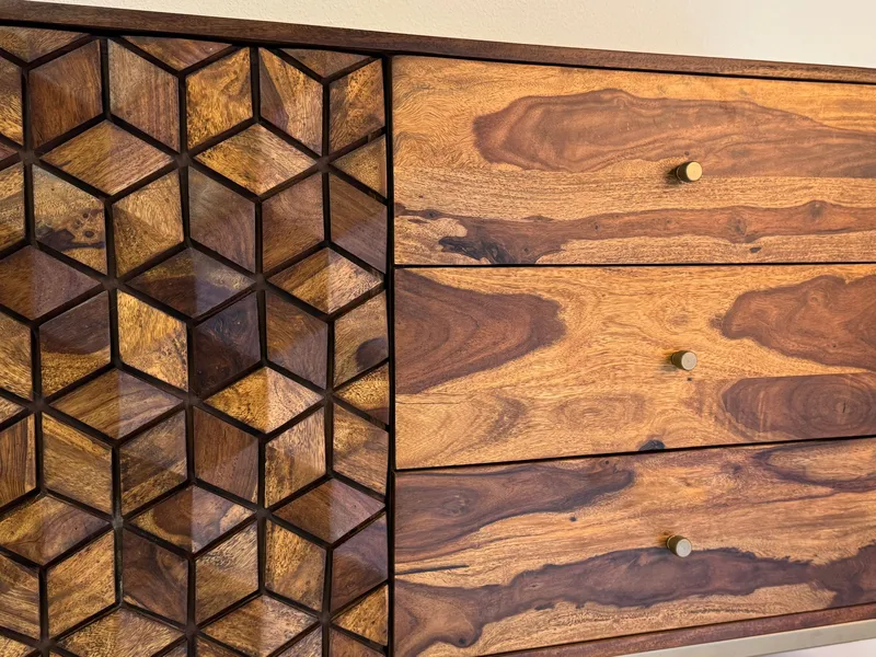 Coruna Sideboard 180 cm - varm mörkbrun och guld - Förvaring - Förvaringsmöbler - Skänkar & sideboards